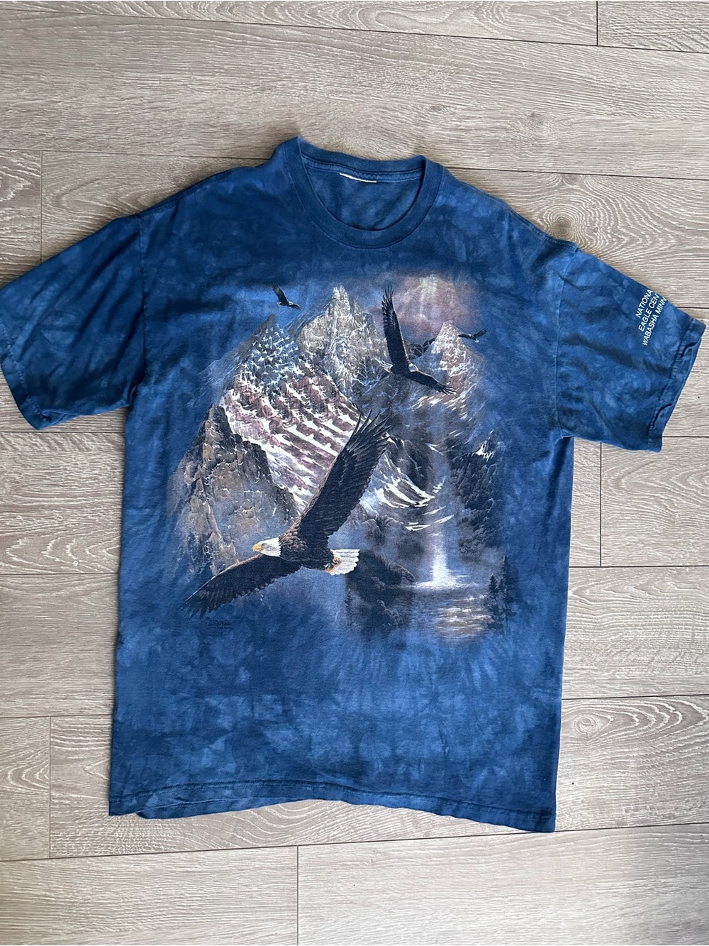 Vintage The Mountain Blue Eagle Graphic Tie-Dye Short Sleeve Tee